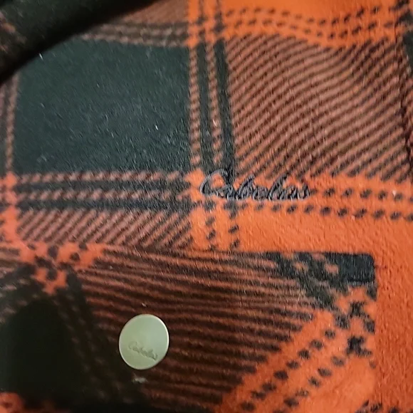 Cabela's Fleece Jacket Mens Medium Red Black Sherpa Lined Full Zip Flannel Heavy - Picture 8 of 13